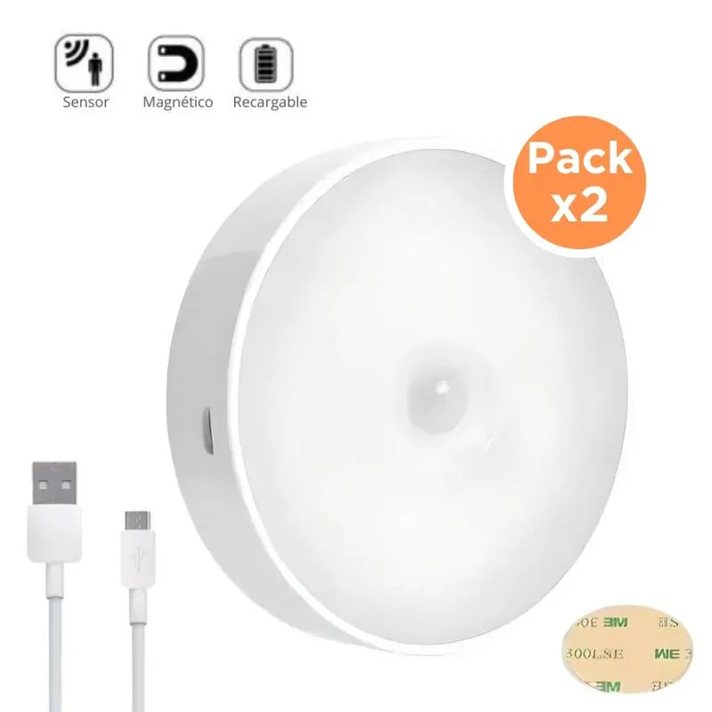 PACK X 2 FOCO LED CON SENSOR DE MOVIMIENTO