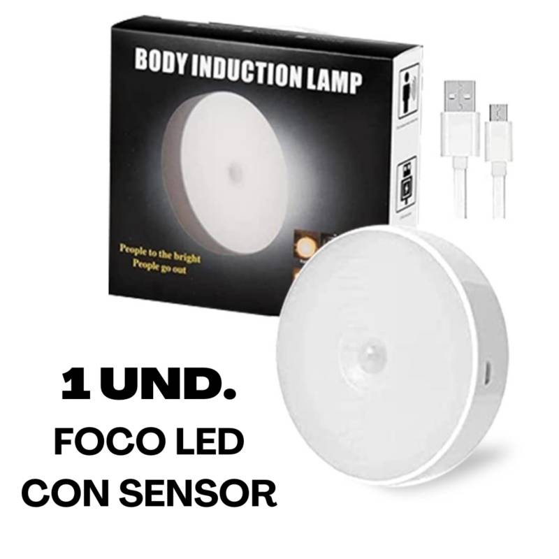 PACK X 2 FOCO LED CON SENSOR DE MOVIMIENTO