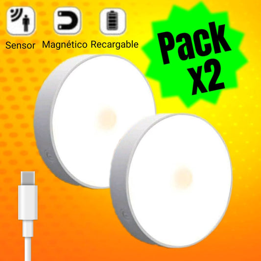 PACK X 2 FOCO LED CON SENSOR DE MOVIMIENTO